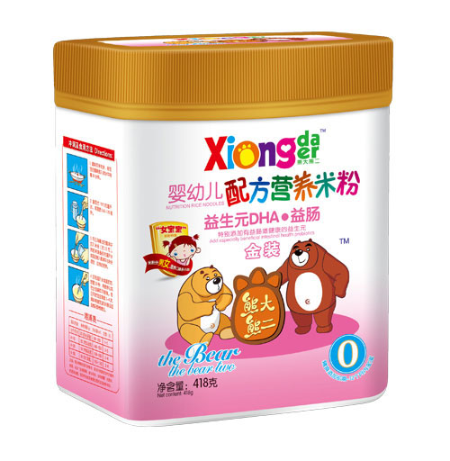 熊大熊二益生元DHA益腸嬰幼兒營(yíng)養(yǎng)米粉