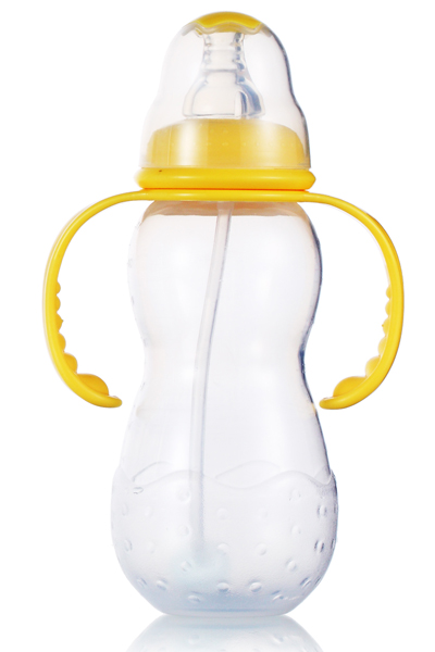 媽媽易300毫升PP全自動雙柄標口梅花奶瓶黃色