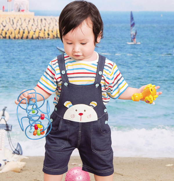 康貝坊夏季背帶短褲套裝