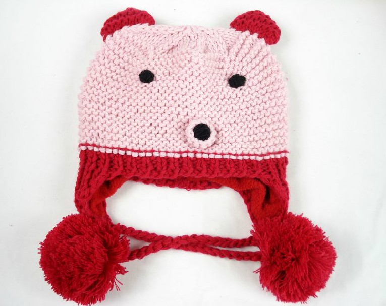 幼之戀卡通小熊帽紅色