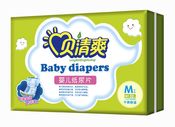 貝清爽干爽舒適嬰兒紙尿褲M(mǎn)32片