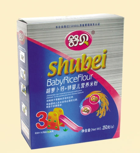 舒貝胡蘿卜鈣+鋅嬰兒營養(yǎng)米粉3段