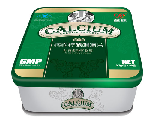 益康鈣鐵鋅硒咀嚼片鐵盒裝