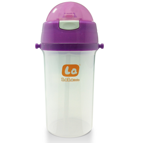 樂(lè)樂(lè)寶貝無(wú)柄吸管學(xué)飲杯紫色