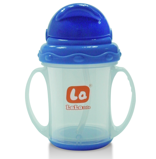 樂樂寶貝帶炳吸管嬰兒學(xué)飲杯