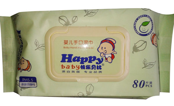 快樂(lè)貝比嬰兒手口濕巾80片裝