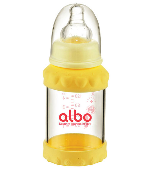 愛(ài)樂(lè)寶標(biāo)口初生玻璃奶瓶120ml黃色