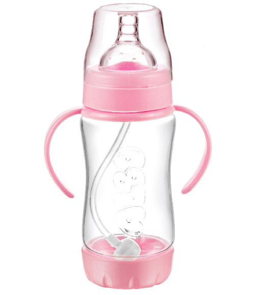 愛樂(lè)寶PP防吐自動(dòng)奶瓶240ml粉色