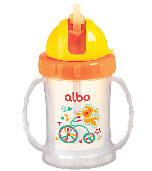 愛樂寶雙耳吸管杯杯200ml黃色