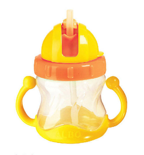 愛樂(lè)寶博文吸管杯210ml黃色