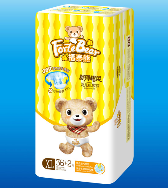 福泰熊舒薄棉柔嬰兒紙尿褲XL碼36+2片