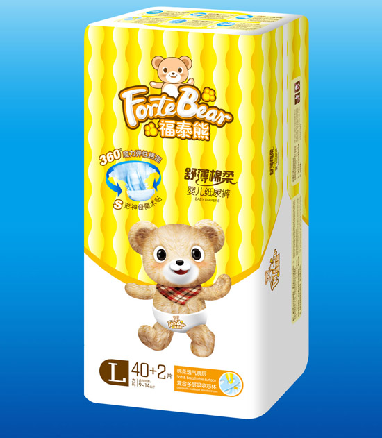 福泰熊舒薄棉柔嬰兒紙尿褲L碼40+2片