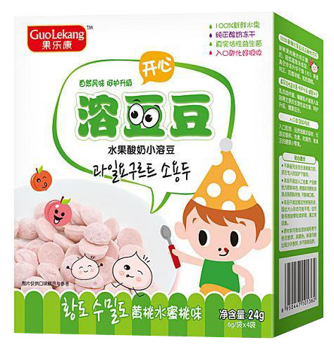 果樂(lè)康黃桃水蜜桃味溶豆豆