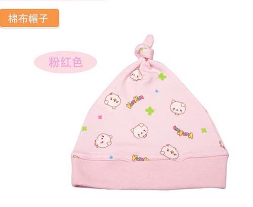 KUNKUN嬰兒用棉質(zhì)帽子粉紅色