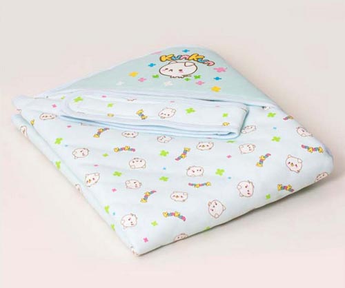 KUNKUN嬰兒用包巾淺藍色