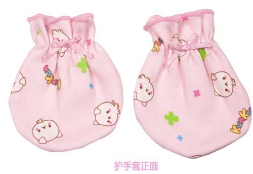 KUNKUN嬰兒棉質護手套粉紅色