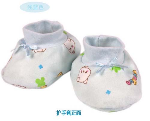 KUNKUN嬰兒棉質護腳套淺藍色