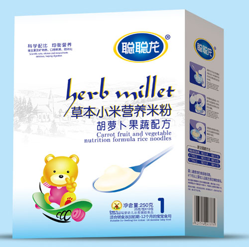 聰聰龍胡蘿卜果蔬配方草本小米米粉1段盒裝