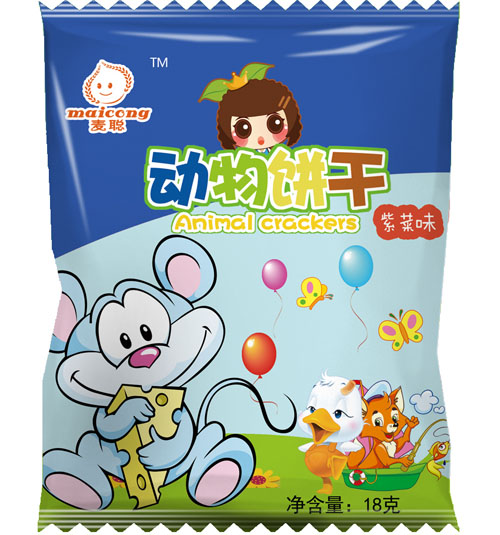 麥聰動物餅干紫菜味18克