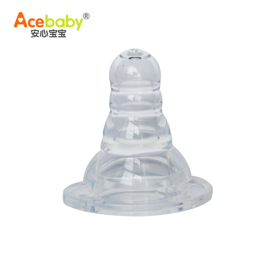 安心寶寶標口液體硅膠奶嘴圓孔L正面
