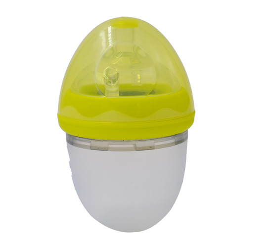 120ml超寬口徑安撫型硅膠奶瓶綠色