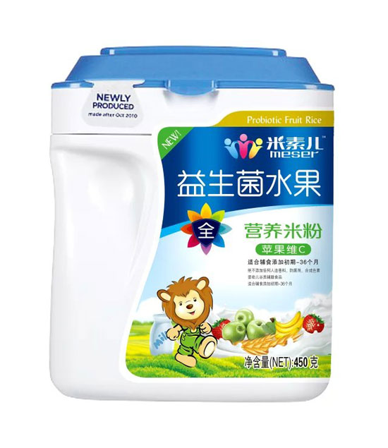 米素兒益生菌水果蘋果維C營養(yǎng)米粉聽裝