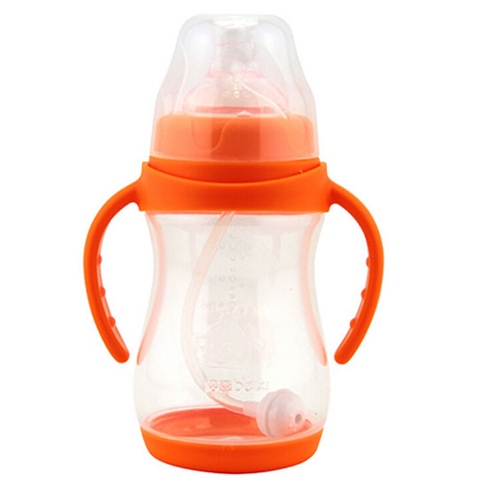 倍喜寬口弧形PP奶瓶240ml(橙色)