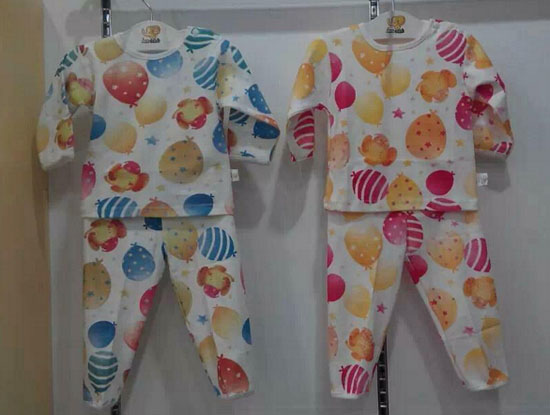 圣嬰島多彩水果兒童內衣套裝圓領