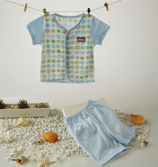 金色小魚(yú)純棉素色單面數(shù)字短袖桃開(kāi)套