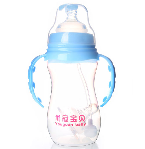 優(yōu)冠寶貝寬口徑PP奶瓶270ml藍(lán)色