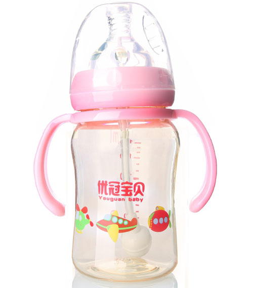 優(yōu)冠寶貝炫彩PPSU奶瓶180ml粉色