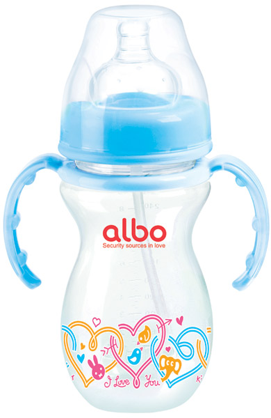 愛樂寶270mlPP葫蘆奶瓶水杯組合裝藍(lán)