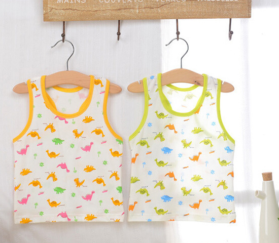 安米小熊純棉米白背心SA1984