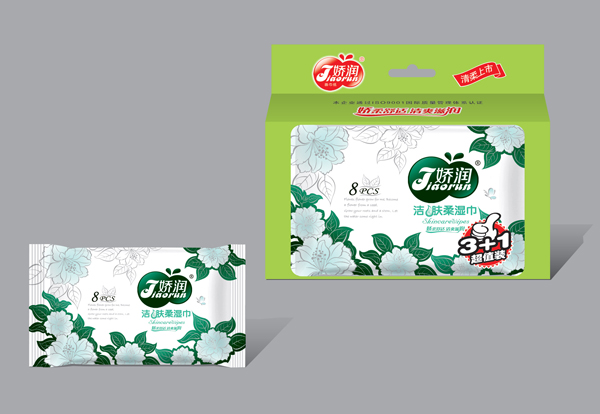 嬌潤潔膚柔8片印象花濕巾