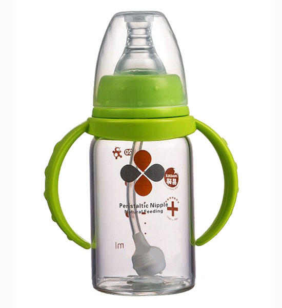 Happy100標(biāo)準(zhǔn)口徑玻璃奶瓶綠色