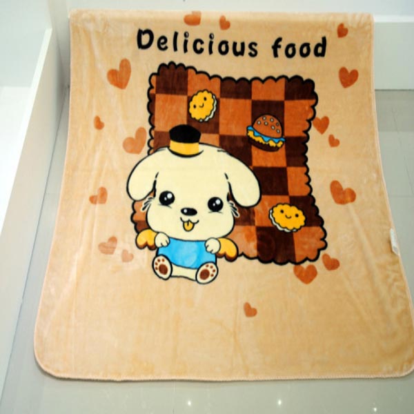 亞奧超柔小毯子小狗駝色