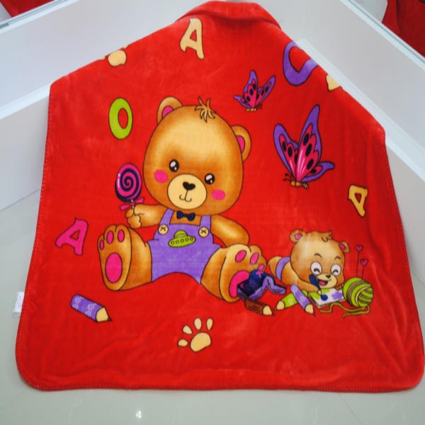 亞奧超柔小毯子小熊紅色