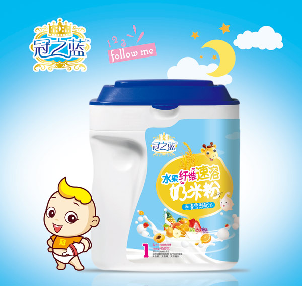 冠之藍(lán)水果纖維速溶奶米粉{燕麥雪梨}