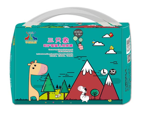 三只象呵護(hù)型嬰兒紙尿褲L32片