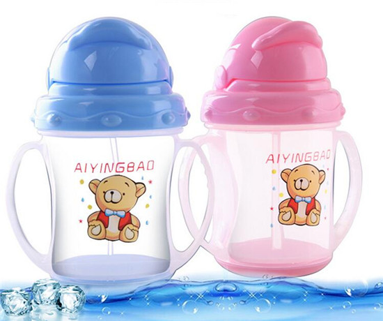 愛嬰寶兒童吸管創(chuàng)意軟嘴卡通pp學(xué)飲杯180ML