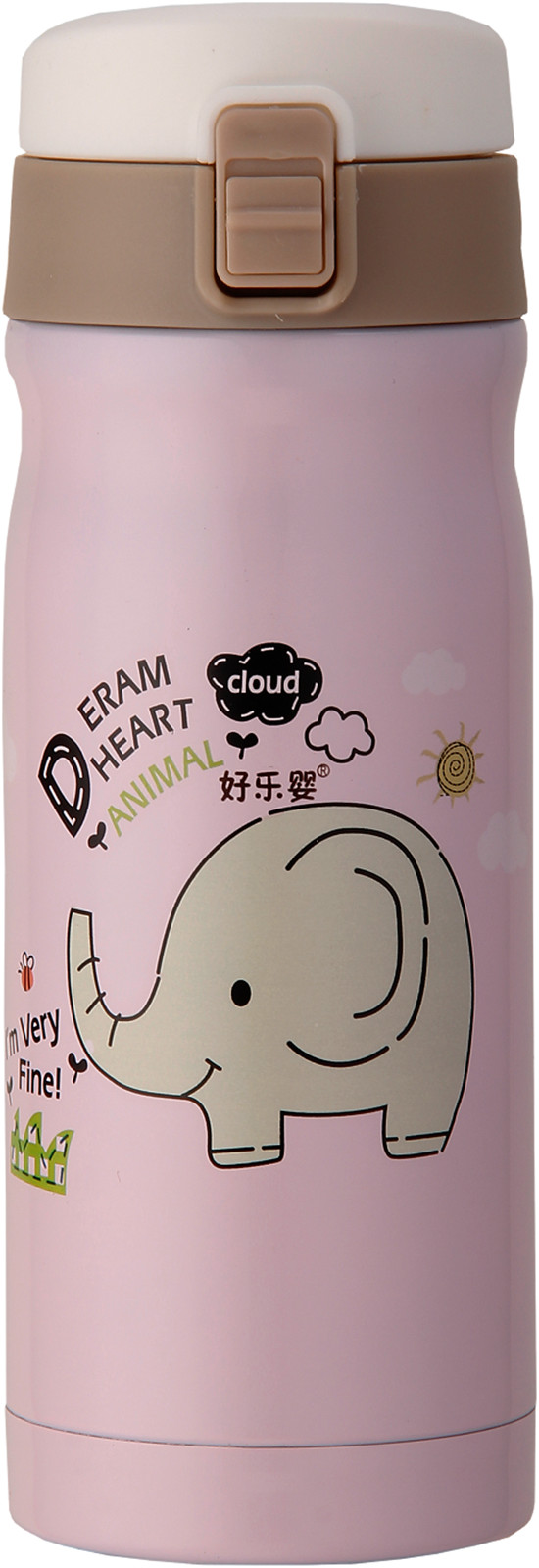 好樂嬰樂扣水杯淺粉色