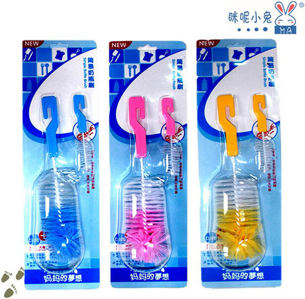 咪妮小兔嬰兒簡(jiǎn)易雙色刷絲奶瓶刷