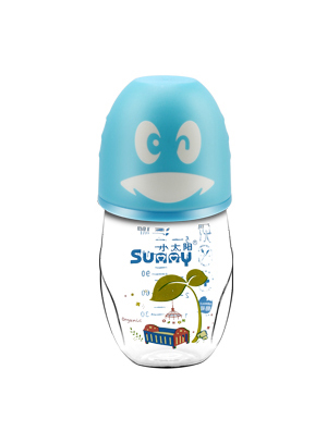 小太陽可愛企鵝玻璃奶瓶160ML