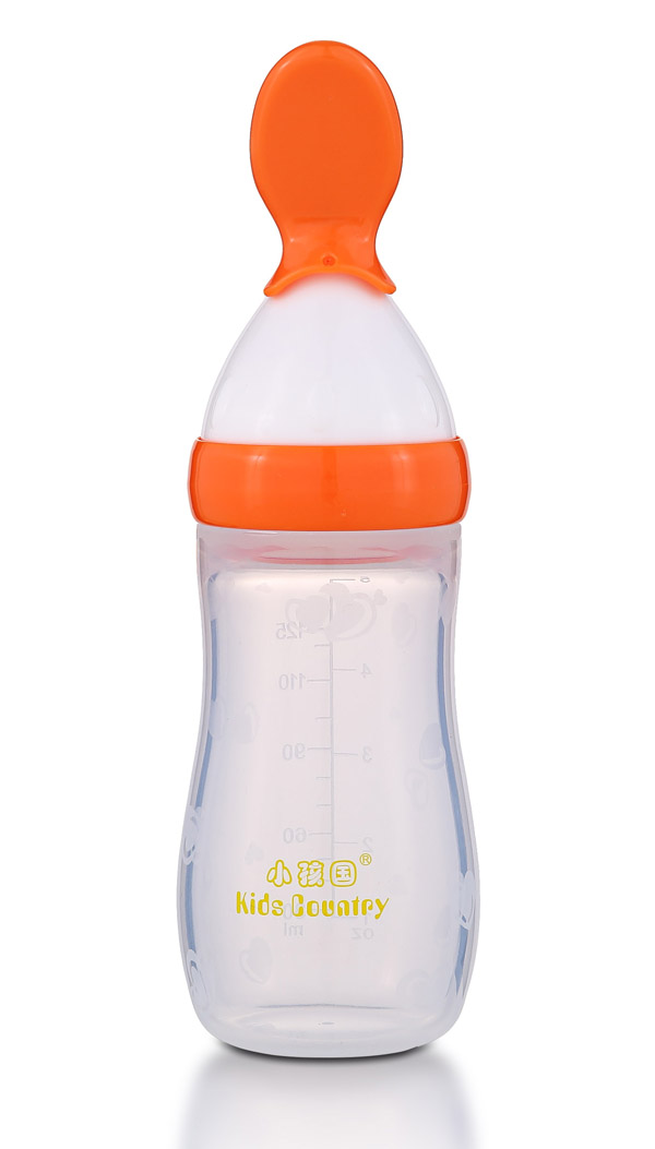 小孩國(guó)硅膠米糊瓶125ML 黃色