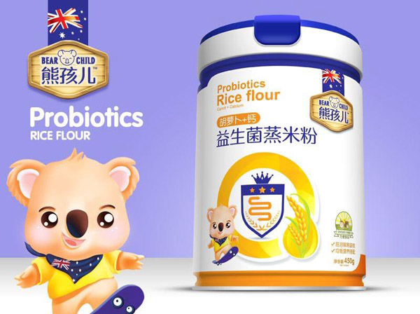 熊孩兒益生菌蒸米粉-胡蘿卜+鈣罐裝