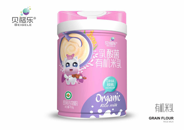 貝格樂乳酸菌有機(jī)米乳-DHA核桃 聽裝