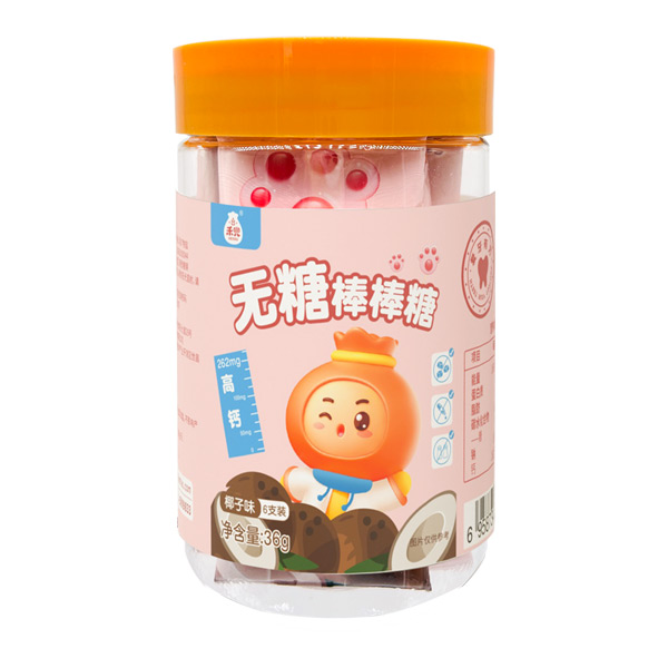 禾兜無糖棒棒糖椰子味瓶裝36g