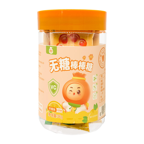 禾兜無糖棒棒糖檸檬味瓶裝36g