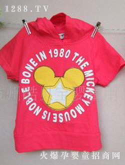 酷貝寶可愛(ài)米奇頭兒童T恤