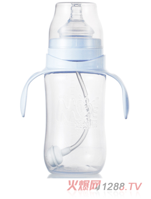媽媽易300毫升順暢型PP全自動雙柄寬口奶瓶